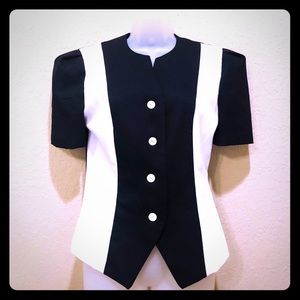 {Vintage} 50s style black/white colorblock blazer